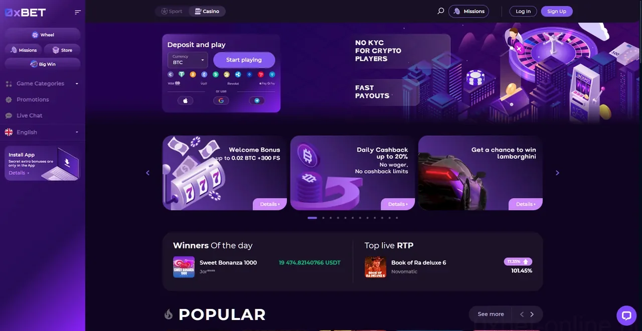 0xbet Casino Casino